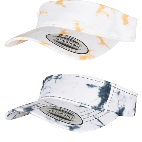 FLEXFIT Batik Dye Curved Visor Cap (Orange-White, One Size)