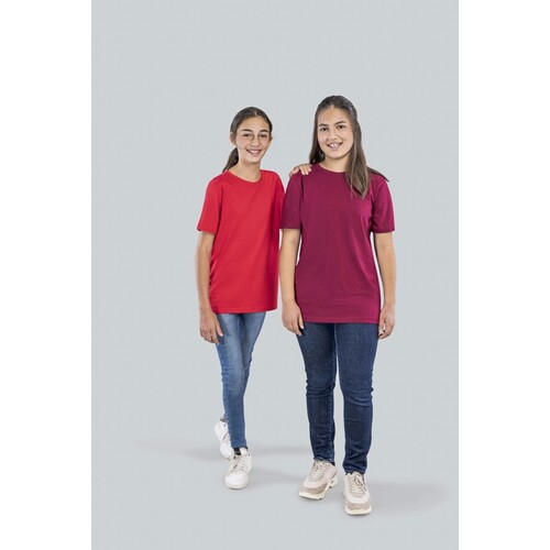 Camisetas orgánicas de lujo con cuello redondo para niños de HRM (White, M (134/8-9))