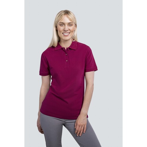 HRM Women's Heavy Performance Polo (Sand, L)