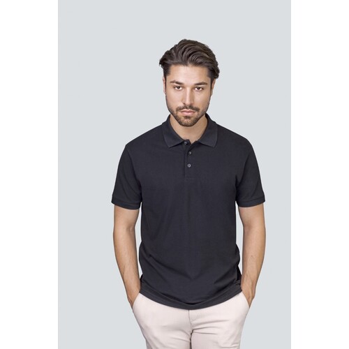 HRM Men's Luxury Polo (Black, 6XL)