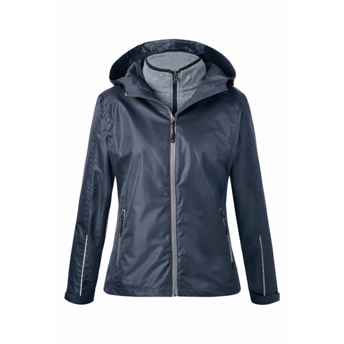 James&Nicholson Ladies´ 3-in-1-Jacket (Black, Black, XS)