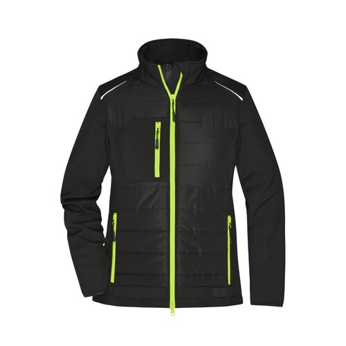 James&Nicholson Ladies´ Hybrid Jacket (Black, Black, XS)