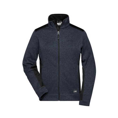 James&Nicholson Ladies´ Knitted Workwear Fleece Jacket -STRONG- (Navy, Navy, S)