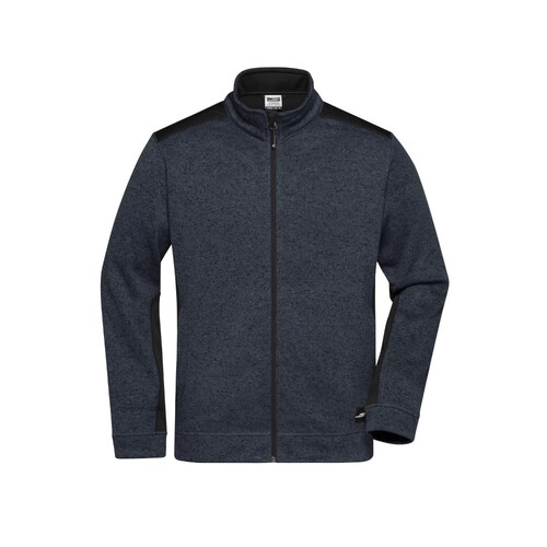 James&amp;Nicholson Men's Knitted Workwear Fleece Jacket -STRONG- (Navy, Navy, XL)