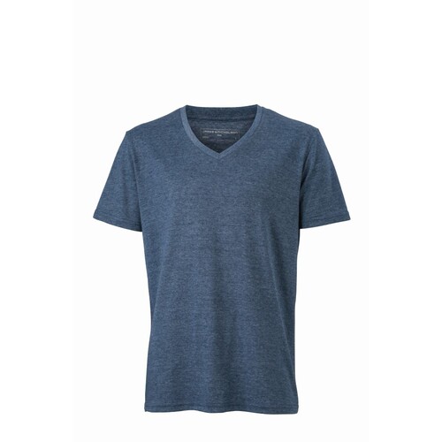 James&Nicholson Men´s Heather T-Shirt (Black Melange, S)