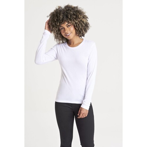 Just Ts Women´s Long Sleeve Tri-Blend T (Heather Charcoal, XS)