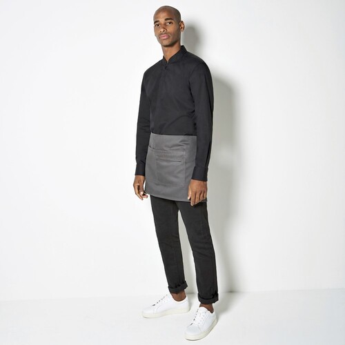 Bargear Men´s Tailored Fit Mandarin Collar Shirt Long Sleeve (Black, 37 (S/14H))