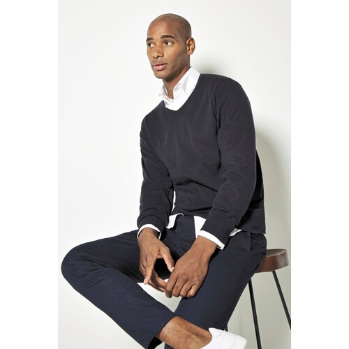 Kustom Kit Regular Fit Arundel V-Neck Sweater (Black, XXS)