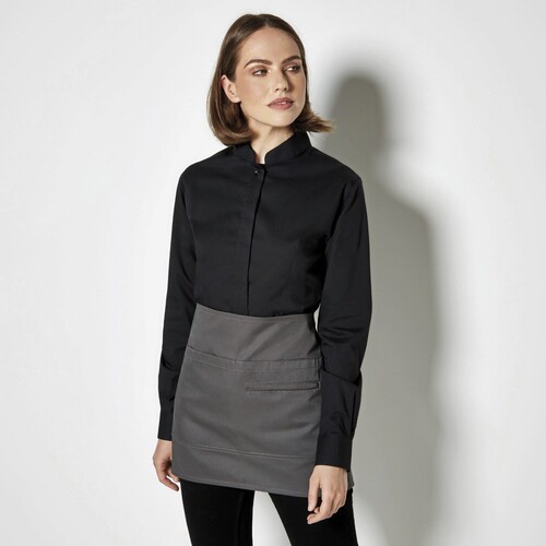 Women`s Tailored Fit Bar Shirt Mandarin Collar Long Sleeve