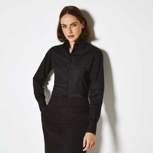 Kustom Kit Women´s Tailored Fit Business Shirt Long Sleeve (Black, 32 (XXS/6))