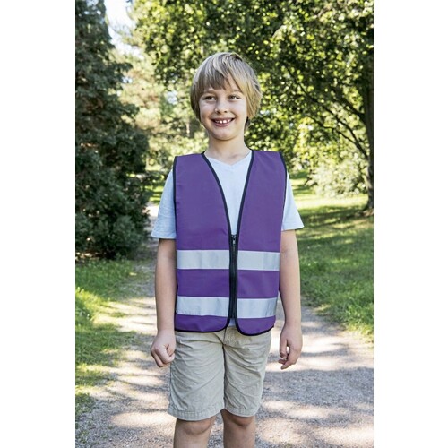 Korntex Kids' Hi-Vis Safety Vest With Front Zipper Aalborg (Green, S (7-12 Jahre))