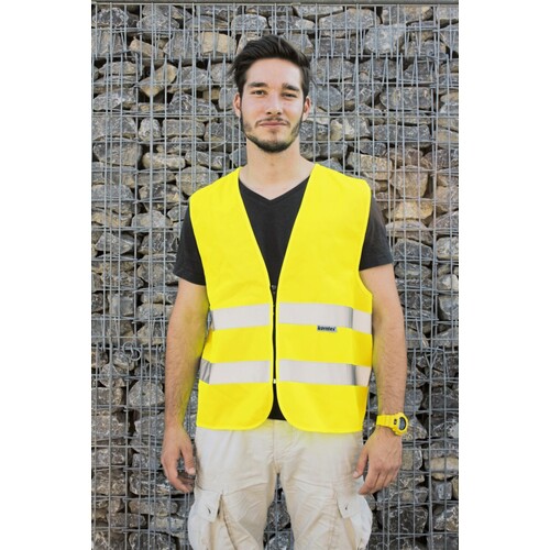 Korntex Hi-Vis Safety Vest Cologne With Front Zipper (Grey, 5XL)