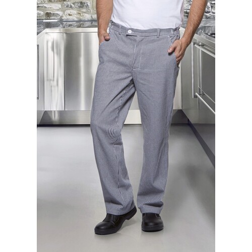 Pantalones de cocina Karlowsky Basic (Black (ca. Pantone 419C), White, XS)