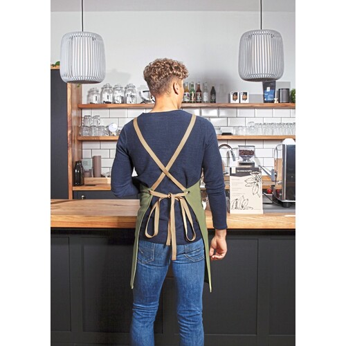 Bib apron Urban-Nature with cross straps and large pocket