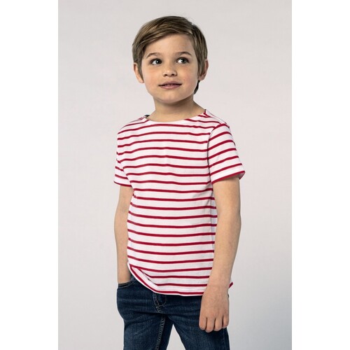 Kids` Round Neck Striped T-Shirt Miles