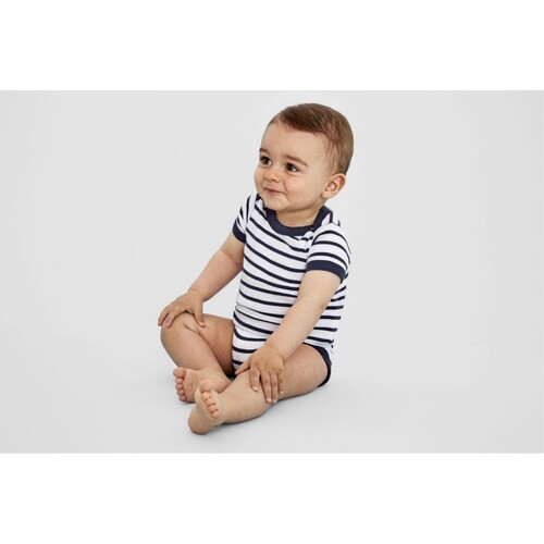 SOL´S Baby Striped Bodysuit Miles (White, Navy, 3-6 Monate)