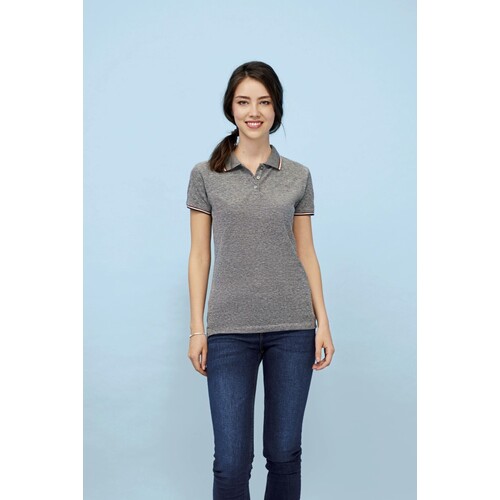 SOL´S Women´s Heather Polo Shirt Paname (Heather Light Jeans, XXL)