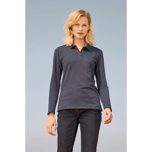 Women`s Long-Sleeve Piqué Polo Shirt Perfect