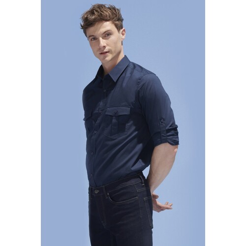 SOL´S Men´s Shirt Burma (Dark Blue, S)