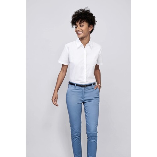 Ladies` Oxford Blouse Elite Short Sleeve