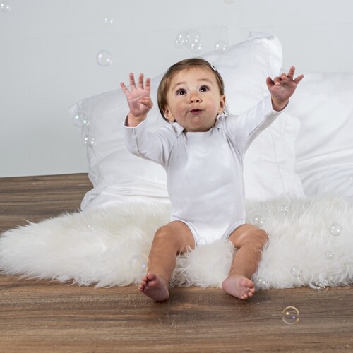 Larkwood Long Sleeved Baby Bodysuit (White, 0/3 Monate)
