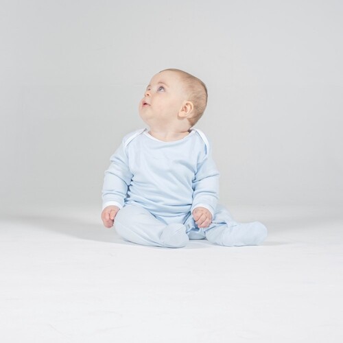 Larkwood Contrast Long Sleeved Sleepsuit (Pale Blue, White, 0/3 Monate)