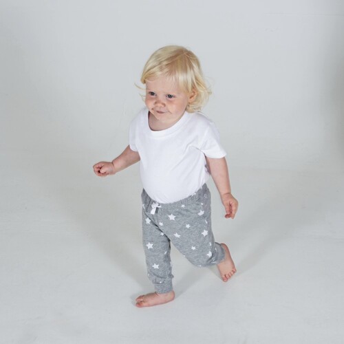 Larkwood Baby Lounge Pants (Heather Grey, White Stars, 0/6 months)