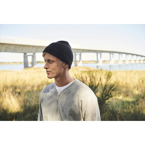 Neutral Beanie 1x1 Rib (Navy, One Size)