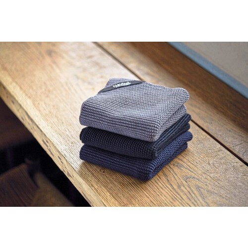 Neutral Pearl Knit Kitchen Cloth (2 Pieces) (Charcoal, 30 x 30 cm)
