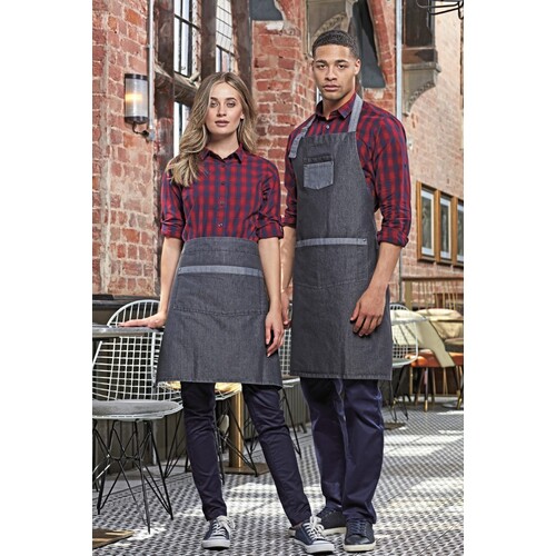 Domain Contrast Denim Bib Apron