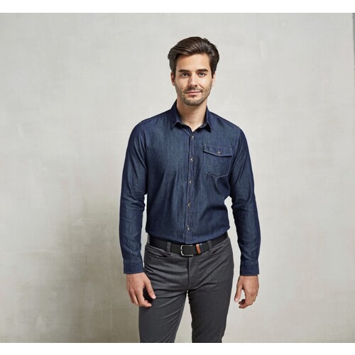 Men`s Jeans Stitch Denim Shirt