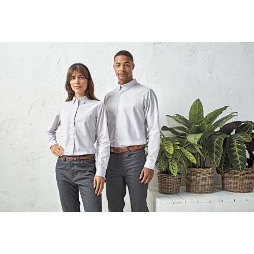 Premier Workwear Women´s Maxton Check Long Sleeve Shirt (Black (ca. Pantone Black C), Red (ca. Pantone 201C), S)