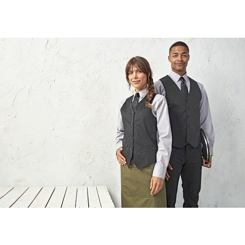 Premier Workwear Women´s Hospitality Waistcoat (Black (ca. Pantone Black C), S)