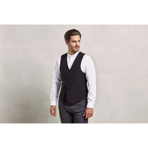 Premier Workwear Men´s Lined Polyester Waistcoat (Black (ca. Pantone Black C), XS)