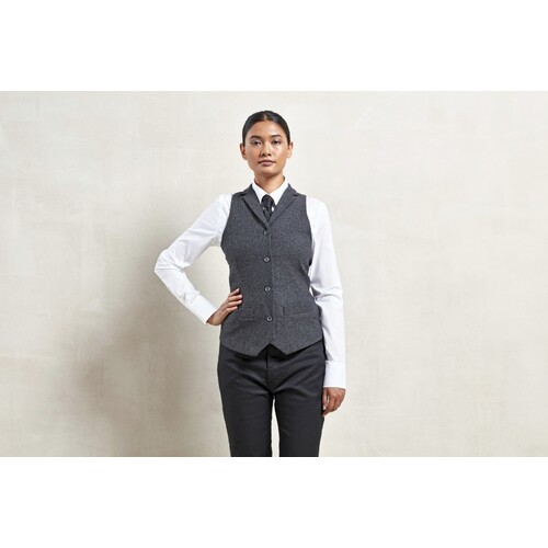 Premier Workwear Women´s Herringbone Waistcoat (Navy (ca. Pantone 2766C), XS)