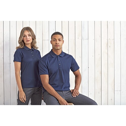 Premier Workwear Men's Spun-Dyed Sustainable Polo Shirt (Black, L)