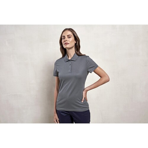 Premier Workwear Women's Spun-Dyed Sustainable Polo Shirt (Black (ca. Pantone Black C), XS)