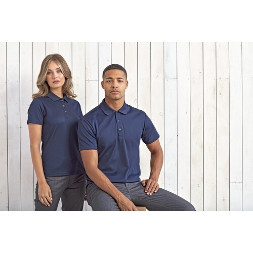 Premier Workwear Women's Spun-Dyed Sustainable Polo Shirt (Black (ca. Pantone Black C), XS)