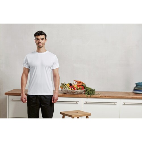 Premier Workwear Coolchecker® Chef´s T-Shirt (Mesh Back) (White, 3XL)