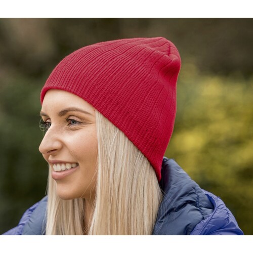 Result Winter Essentials Cotton Knitted Beanie (Red, One Size)