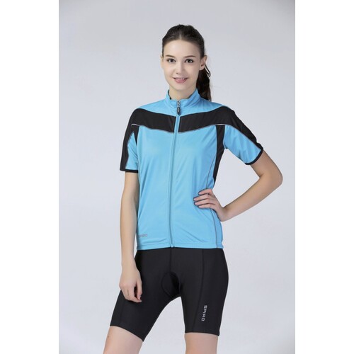 SPIRO Women´s Bikewear Full Zip Performance Top (Aqua, Black, XS (34))