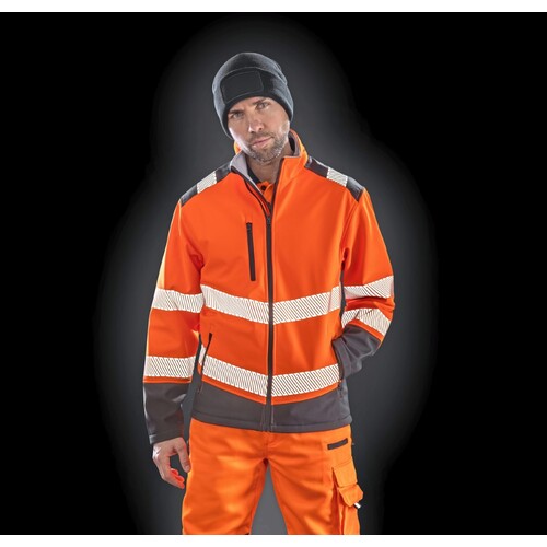 Printable ripstop safety softshell jacket