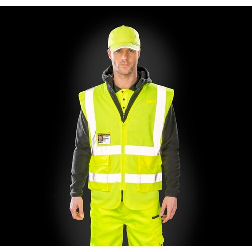 Result Safe-Guard Executive Cool Mesh Safety Vest (Fluorescent Yellow, 3XL)