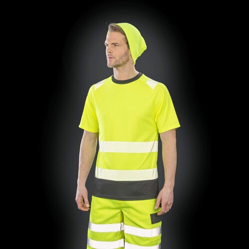 Result Genuine Recycled Recycled Safety T-Shirt (Fluorescent Orange, Black, 4XL/5XL)