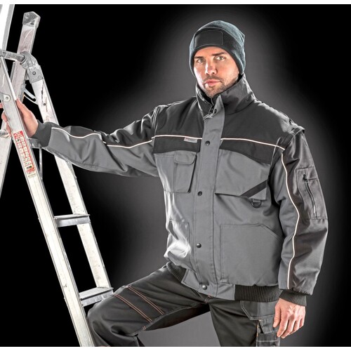 Result WORK-GUARD Zip Sleeve Heavy Duty Jacket (Tan, Black, 3XL)