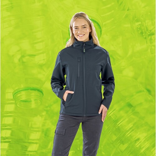 Result Genuine Recycled Women's Recycled 3-Layer Printable Softshell Jacket (Black, M)