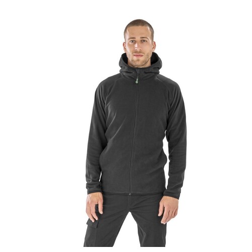 Result Genuine Recycled Recycled Hooded Microfleece Jacket (Black, 3XL)