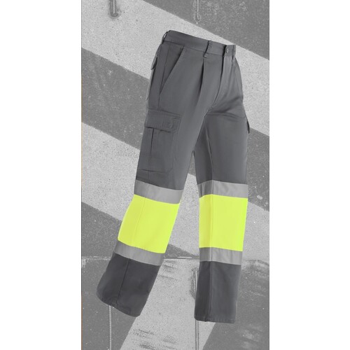 Roly Workwear Soan Trousers (Garden Green 52, Fluor Yellow 221, 46)