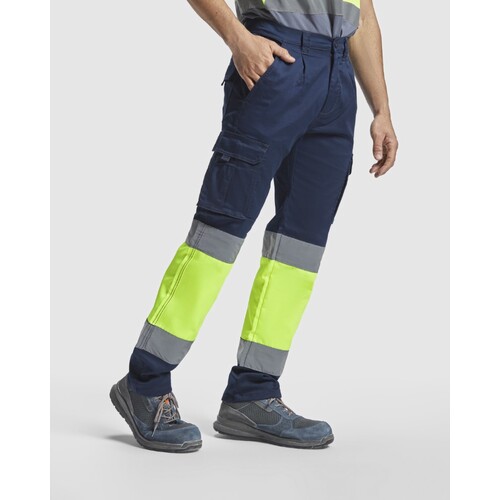 Roly Workwear Pantaloni Daily Stretch Hi-Viz (verde giardino 52, giallo fluoro 221, 42)