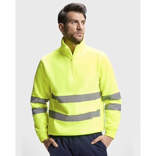 Roly Workwear Sweatshirt Spica (Navy Blue 55, Fluor Yellow 221, 3XL)